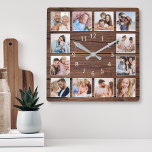 Skapa ditt Anpassningsbar Photo Collage Rustic Far Fyrkantig Klocka<br><div class="desc">Skapa enkelt din egen personlig av rustik trädplank stil-väggklocka med dina anpassningsbar foton. För bästa resultat ska skörd gå till kvadrat - med skärningspunkten i mitten - före uppladdning.</div>