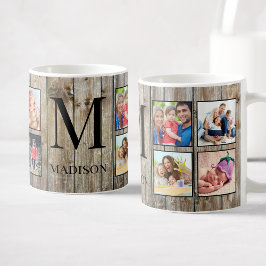 Skapa ditt Anpassningsbar Photo Collage Rustic Far Kaffemugg