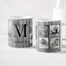 Skapa ditt Anpassningsbar Photo Collage Rustic Far Kaffemugg