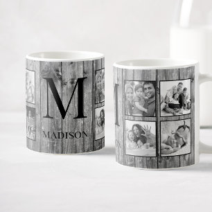 Skapa ditt Anpassningsbar Photo Collage Rustic Far Kaffemugg