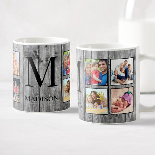 Skapa ditt Anpassningsbar Photo Collage Rustic Far Kaffemugg