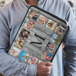 Skapa ditt Anpassningsbar Photo Collage Rustic Far Laptop Fodral