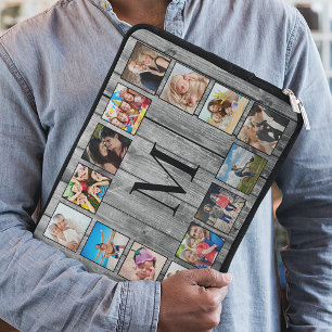 Skapa ditt Anpassningsbar Photo Collage Rustic Far Laptop Fodral