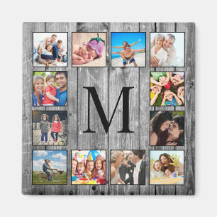 Skapa ditt Anpassningsbar Photo Collage Rustic Far Magnet