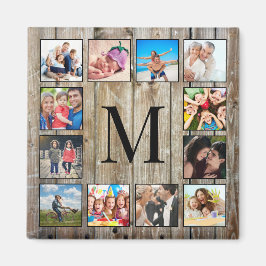 Skapa ditt Anpassningsbar Photo Collage Rustic Far Magnet