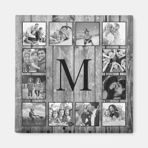 Skapa ditt Anpassningsbar Photo Collage Rustic Far Magnet