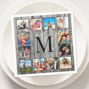 Skapa ditt Anpassningsbar Photo Collage Rustic Far Pappersservett