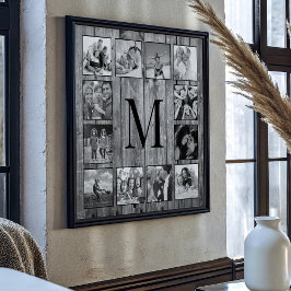 Skapa ditt Anpassningsbar Photo Collage Rustic Far Poster