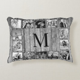 Skapa ditt Anpassningsbar Photo Collage Rustic Far Prydnadskudde