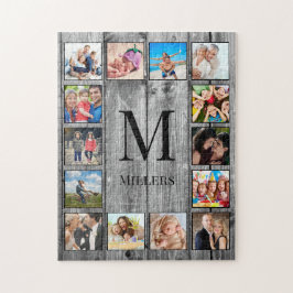 Skapa ditt Anpassningsbar Photo Collage Rustic Far Pussel