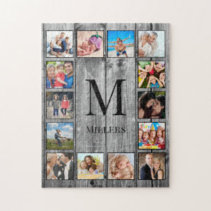 Skapa ditt Anpassningsbar Photo Collage Rustic Far Pussel