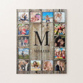 Skapa ditt Anpassningsbar Photo Collage Rustic Far Pussel