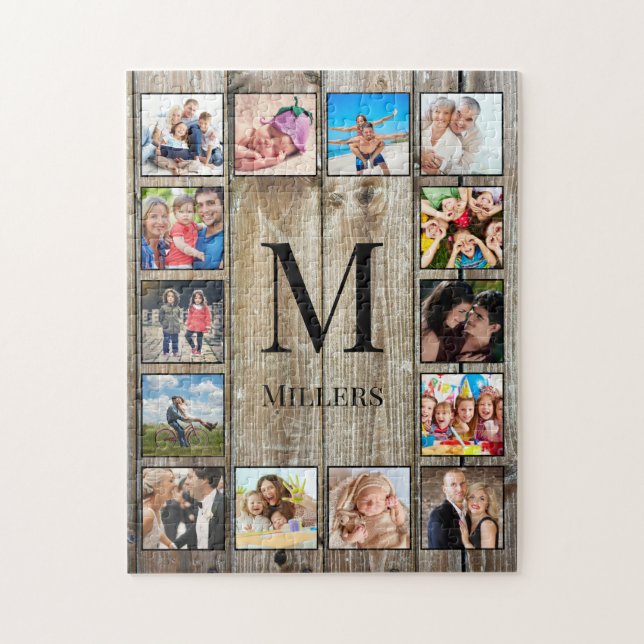 Skapa ditt Anpassningsbar Photo Collage Rustic Far Pussel (Vertikal)