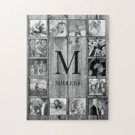 Skapa ditt Anpassningsbar Photo Collage Rustic Far Pussel