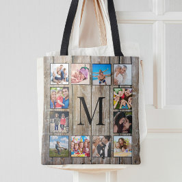 Skapa ditt Anpassningsbar Photo Collage Rustic Far Tygkasse