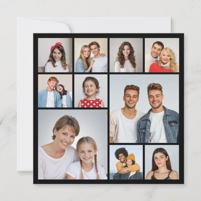 Skapa ditt eget 10-foto collage gratulationskort (Framsida)