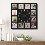 Skapa ditt eget 12-familjens barn Photo Collage Bl Fyrkantig Klocka<br><div class="desc">Skapa din egen fotokollage-väggklocka med 12 av ditt favoritbilder. Fotoklockan ram hjälper dig att uppskatta dina speciella stunder och ger också en tankfull gåva till föräldrar,  mor- och farföräldrar och vänner. Den personlig familjeklockan gör den till en perfekt för tillfällen.</div>
