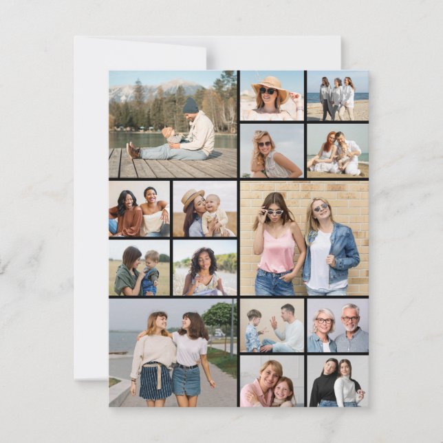 Skapa ditt eget 15-foto Collage Grattiskort (Framsida)