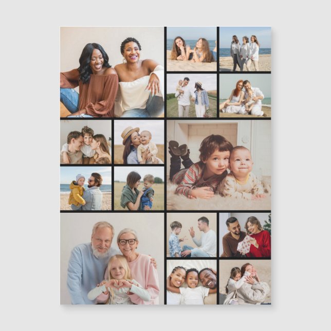 Skapa ditt eget 15 fotokollage-magnetiskt kort (Framsida)