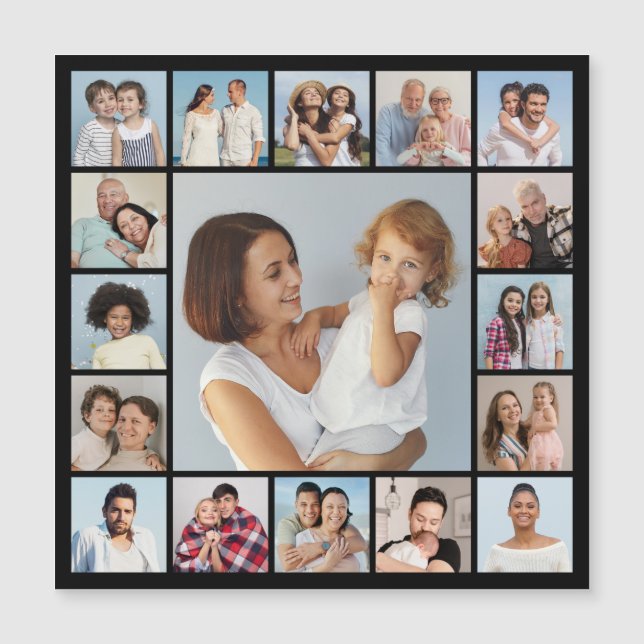 Skapa ditt eget 17 fotokollage-magnetiskt kort (Framsida)