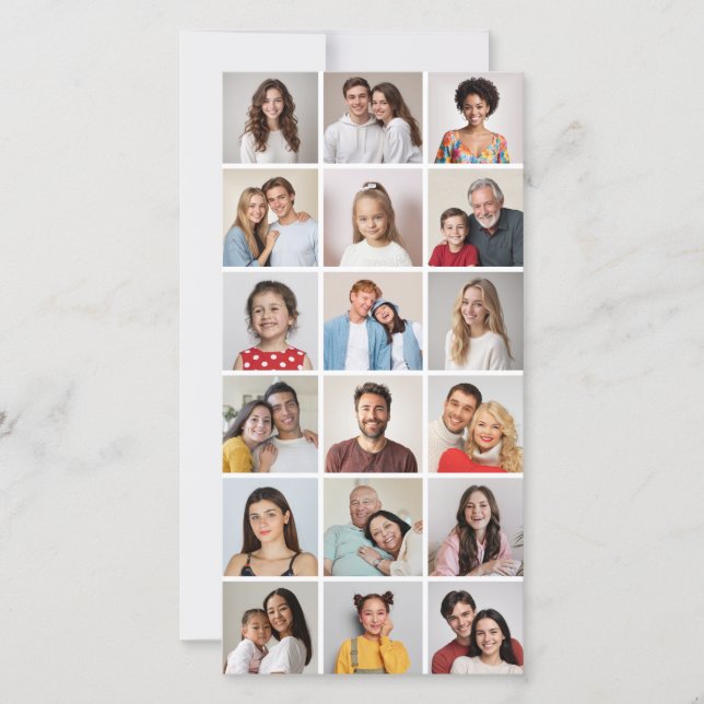Skapa ditt eget 18 fotokollage Editable Färg Julkort (Framsida)