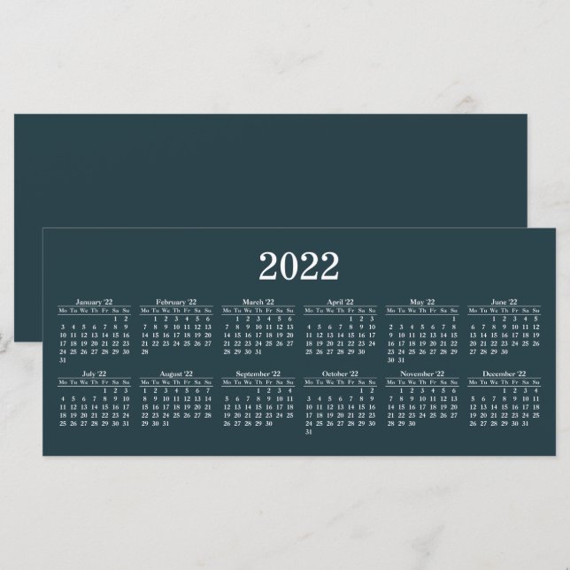 Skapa ditt eget 2022-kalenderplatta kort (Fram/baksida)