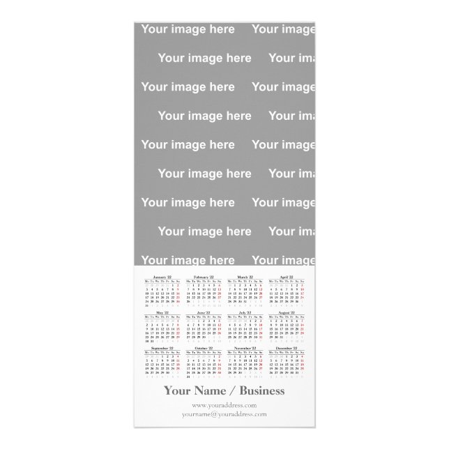 Skapa ditt eget 2022-kalenderrackkort reklamkort (Framsidan)