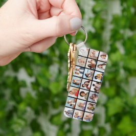 Skapa ditt eget 21 fotokollage redigerbart Färg Nyckelring