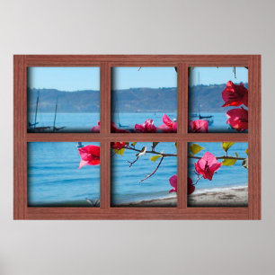 Skapa ditt eget 24x36 Red Wood Window Ram Poster