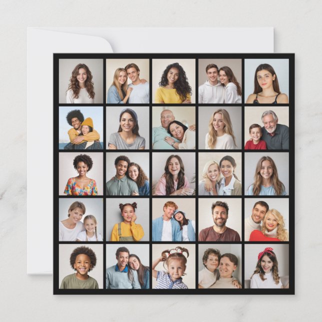 Skapa Ditt Eget 25 Fotosammanställning Kort (Framsida)