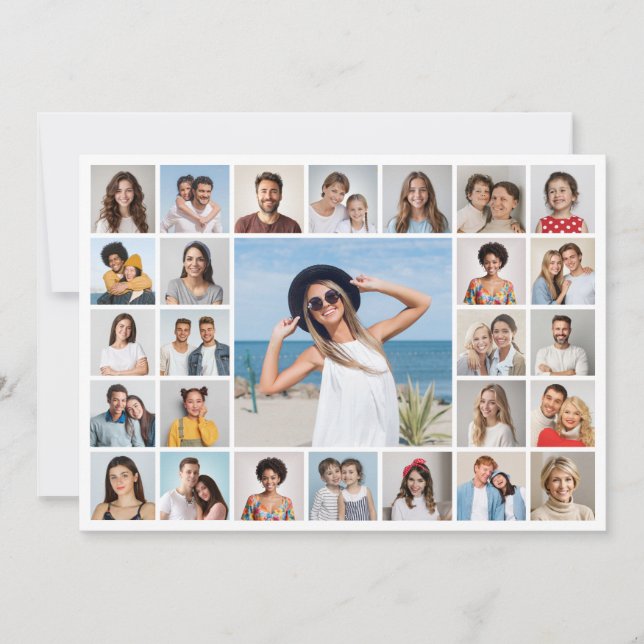 Skapa ditt eget 27-foto Collage-gratulationskort (Framsida)