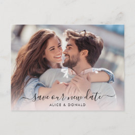 Skapa ditt eget 2-foto-Bröllop-ändringsdatum Vykort