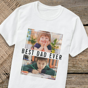 Skapa ditt eget 2 Photo Collage Best Pappa någonsi T Shirt