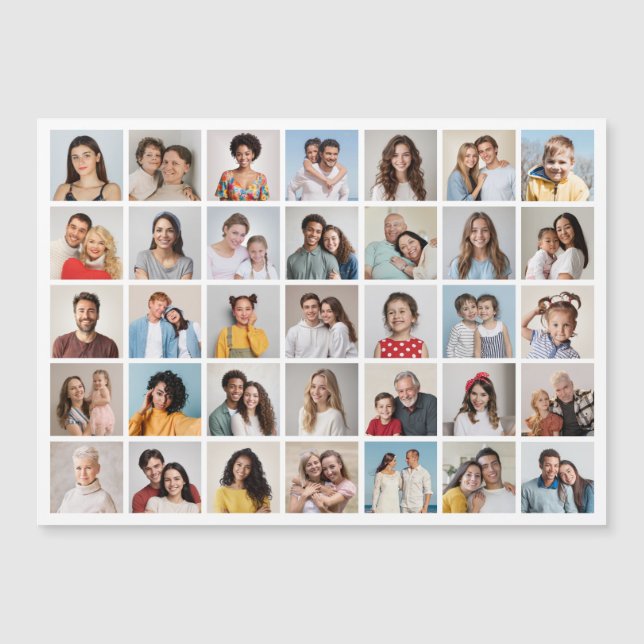 Skapa ditt eget 35 fotokollage-magnetiskt kort (Framsida)