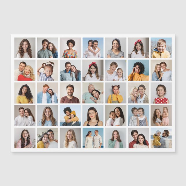 Skapa ditt eget 35 fotokollage-magnetiskt kort (Framsida)