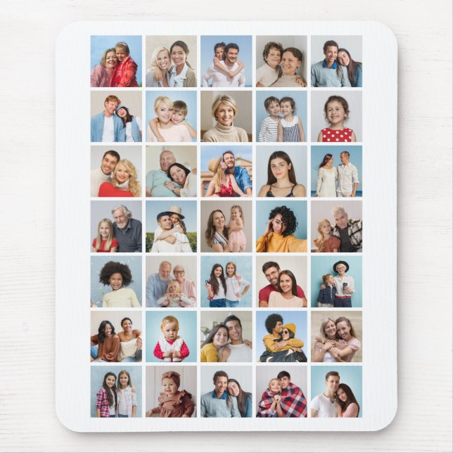 Skapa ditt eget 35 fotokollage redigerbart Färg Musmatta (Framsidan)