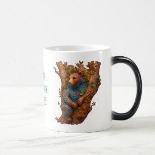 Skapa ditt eget 3D Faux Bois Carved Wood Bear Magisk Mugg