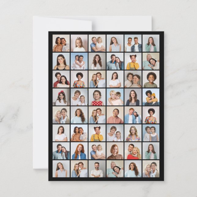 Skapa ditt eget 48-foto collage gratulationskort (Framsida)