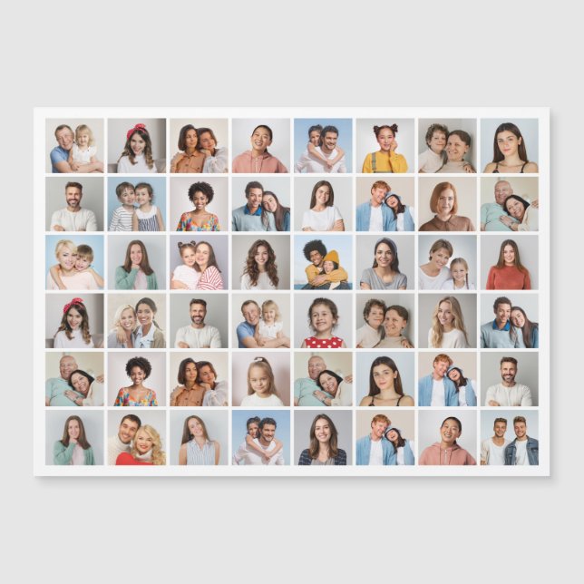 Skapa ditt eget 48-foto collage magnetkort (Framsida)