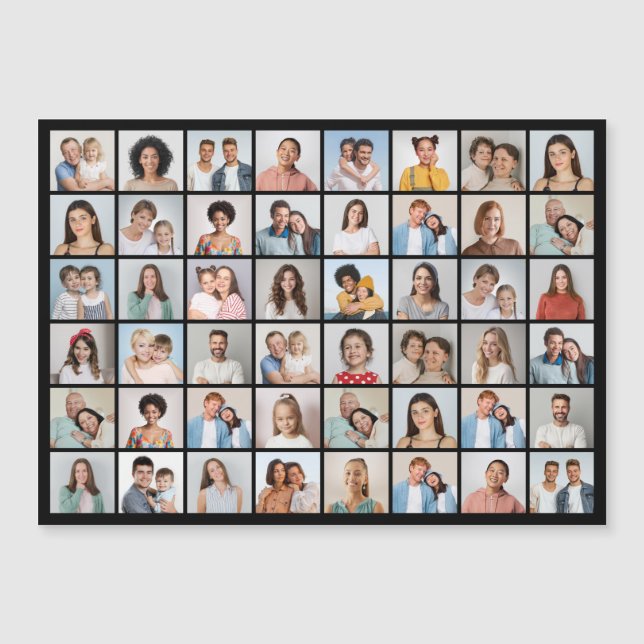 Skapa ditt eget 48-foto collage magnetkort (Framsida)