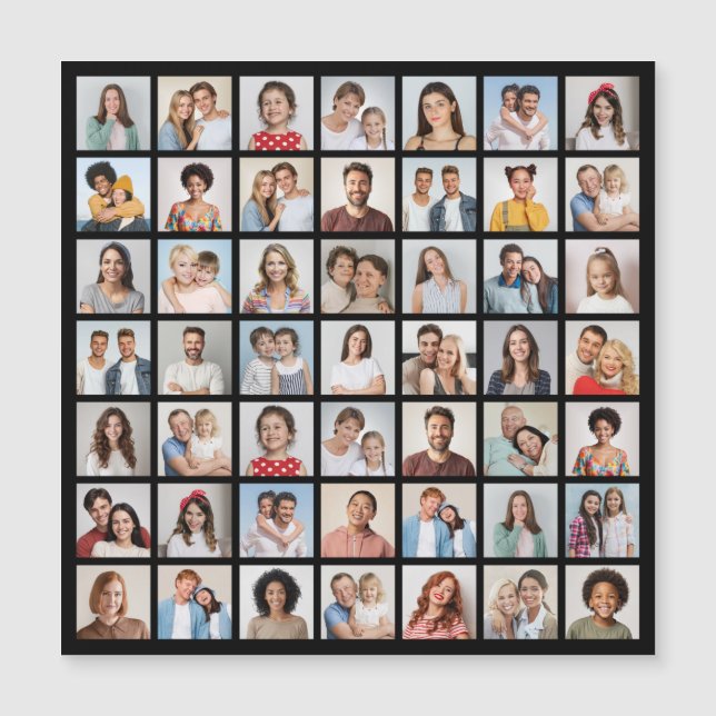 Skapa ditt eget 49-foto collage magnetkort (Framsida)
