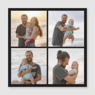 Skapa ditt eget 4-foto collage magnetkort