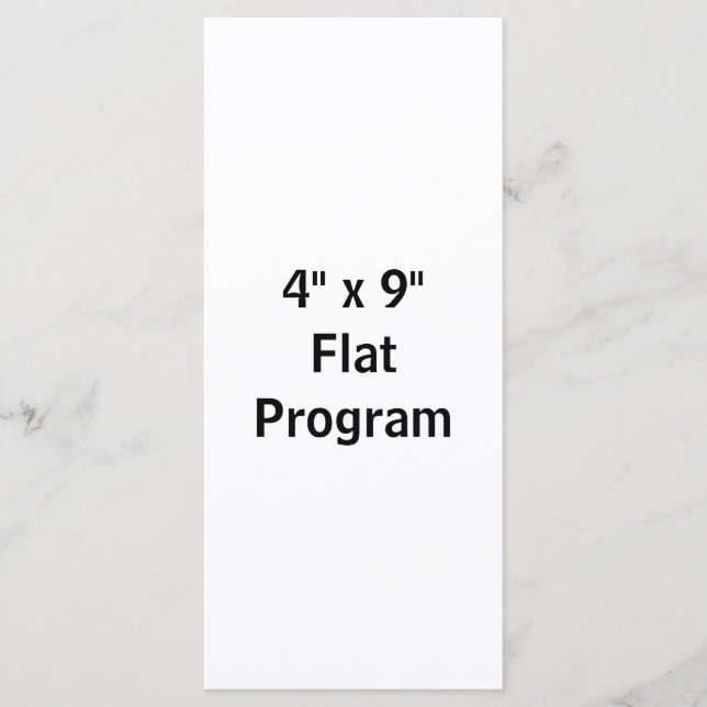 Skapa Ditt Eget 4" x 9" Platt Program (Framsida)