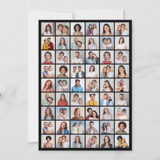 Skapa ditt eget 54-foto collage-kort anteckningskort (Framsida)