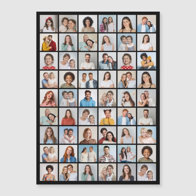Skapa ditt eget 54 fotokollage-magnetiskt kort (Framsida)