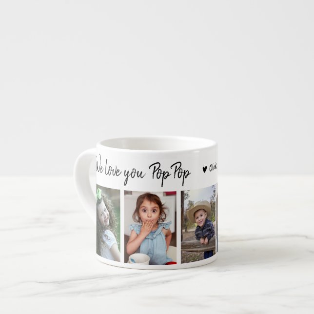 Skapa ditt eget 5-foto Vi Kärlek du PopPop Espressomugg (Framsida vänster)