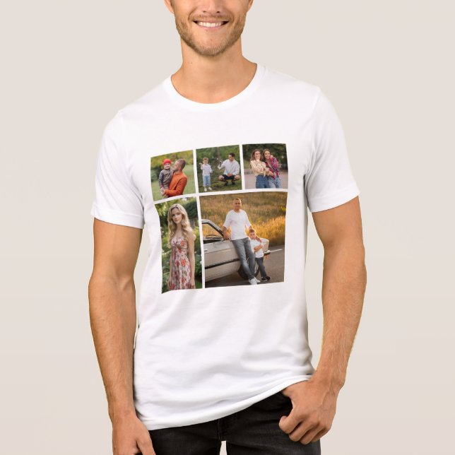 Skapa ditt eget 5 fotokollage Unisex T Shirt (Framsida)