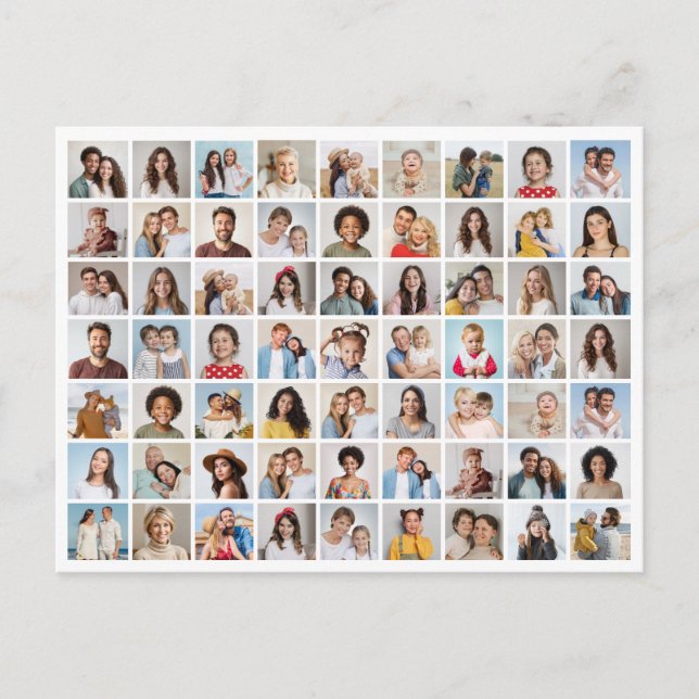 Skapa ditt eget 63-fotokollage-vykort vykort (Framsida)