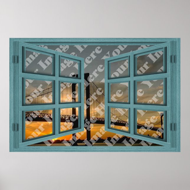 Skapa ditt eget 6-fönsterfönster med Grönt öppen s Poster (Framsidan)