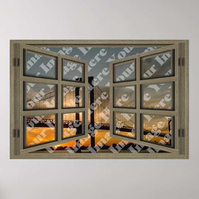 Skapa ditt eget 6-fönsterruta med ljusbrunt öppnin poster (Framsidan)